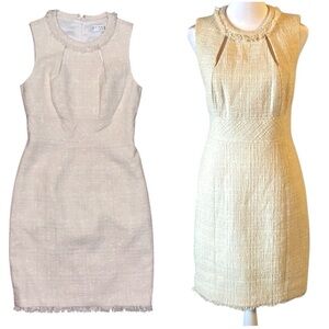 Trina Turk Ivory Cream Tweed Dress Size 2